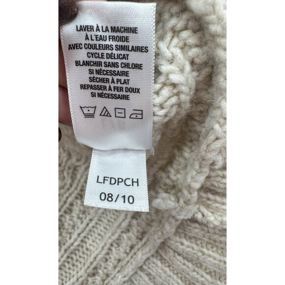 Vintage Y2K Womens Large Cropped Cardigan Cable Knit Asymmetrical Academia Prep - Picture 5 of 8